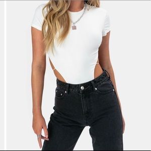 OPEN BACK WHITE BODY SUIT!